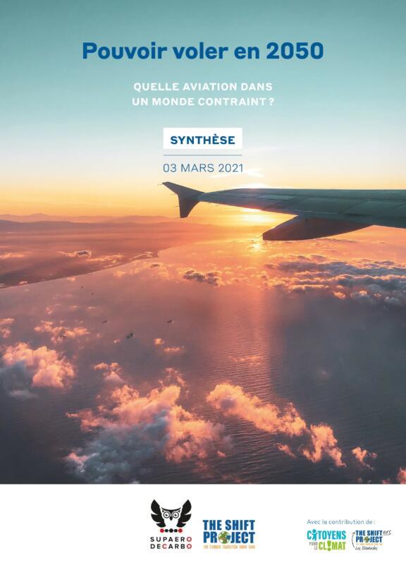 Couverture du rapport Pouvoir voler en 2050 et lien vers le rapport